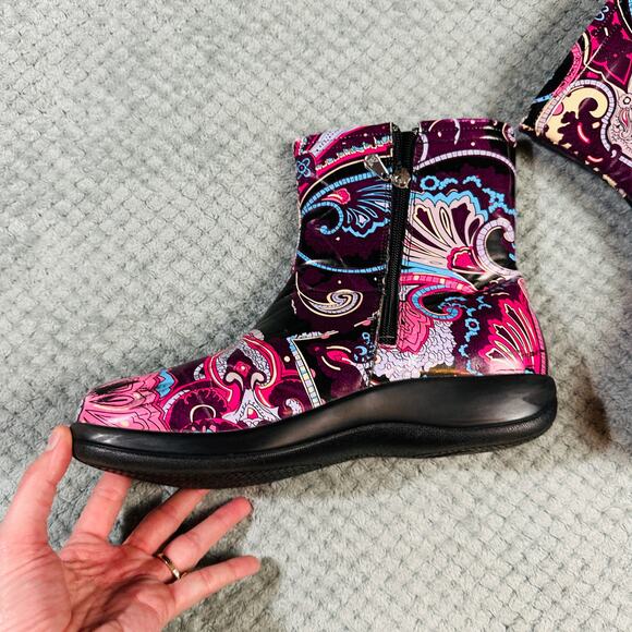 ALEGRIA Paisley Floral Waterproof Colorful Purple Clog Comfort Ankle Boot Nursin - Picture 4 of 8